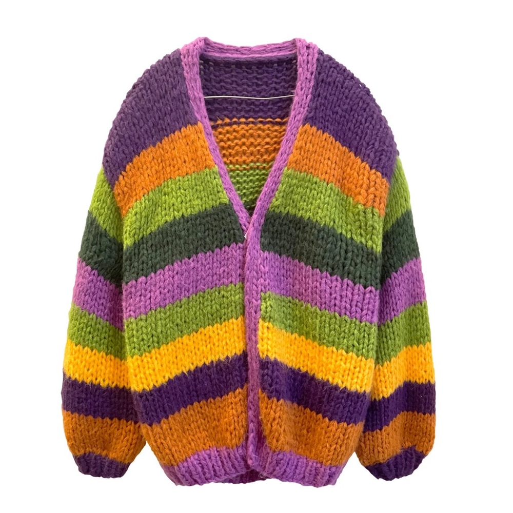 FRNCH Striped Cardigan